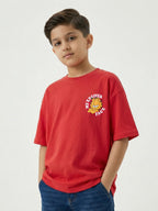 Garfield My Excited Face Print Red Kids  T-Shirt