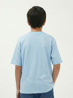 Garfield Eat Sleep Repeat Print Sky Blue Kids  T-Shirt