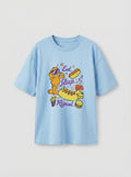 Garfield Eat Sleep Repeat Print Sky Blue Kids  T-Shirt