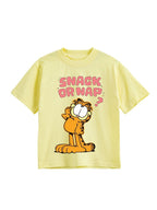 Pastel Yellow Garfield Snack or Nap Graphic T-Shirt for Boys