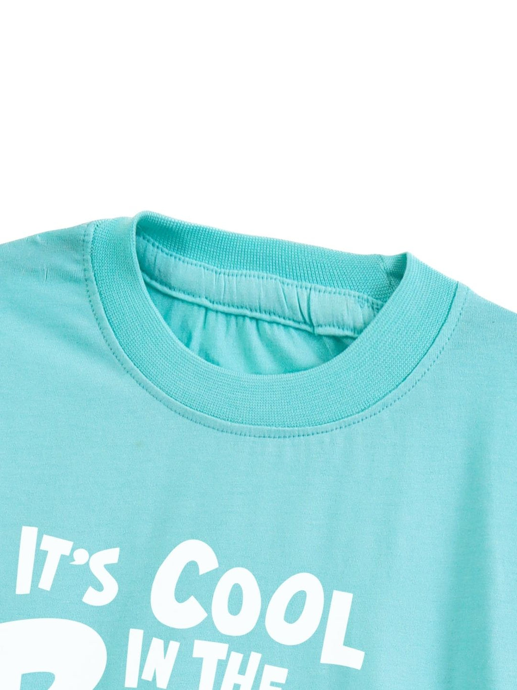 Aqua Blue Garfield Pool Fun Graphic T-Shirt for Boys