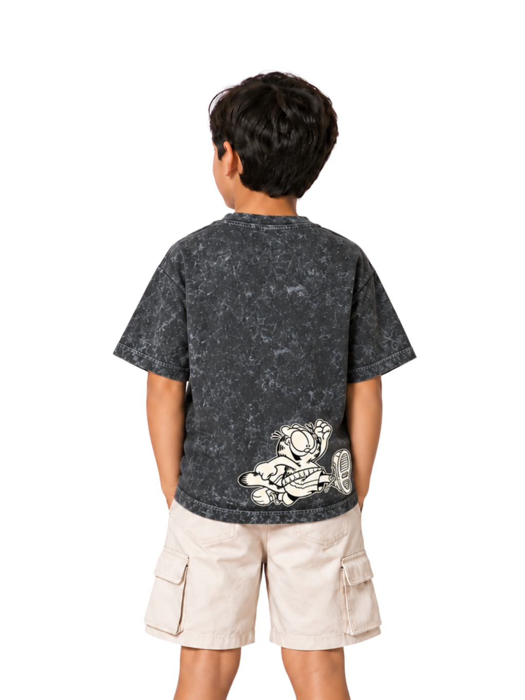 Varsity G Kids Boys Acid Wash T-Shirt – Garfield©