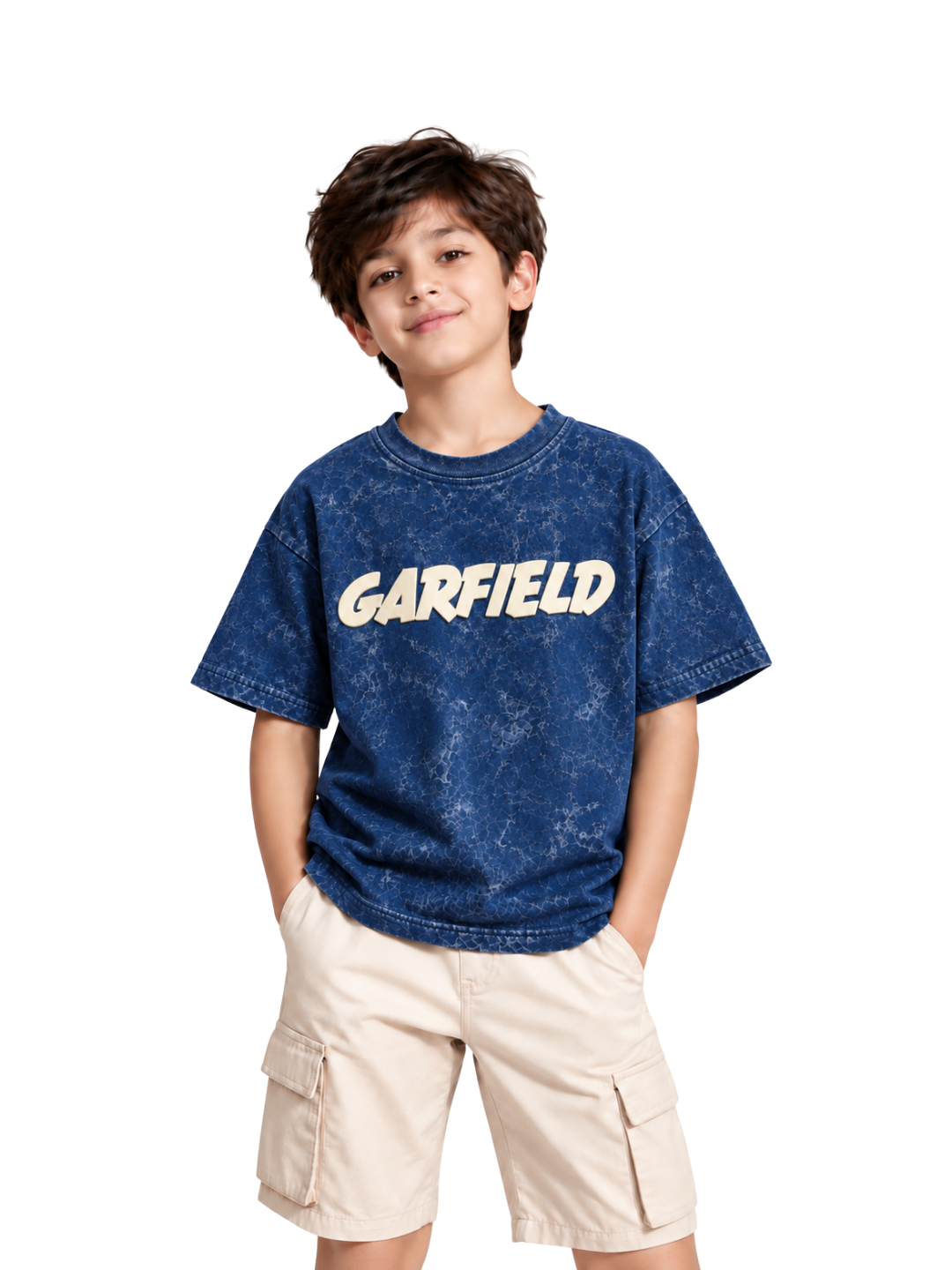 Classic Garfield Logo Kids Boys Acid Wash T-Shirt – Garfield©