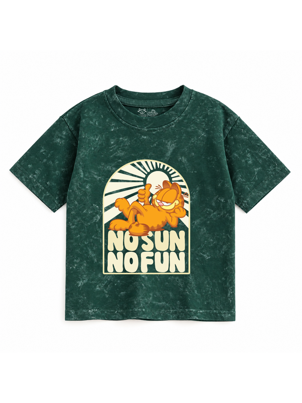 No Sun No Fun Vintage Graphic Kids Boys Acid Wash T-Shirt – Garfield©
