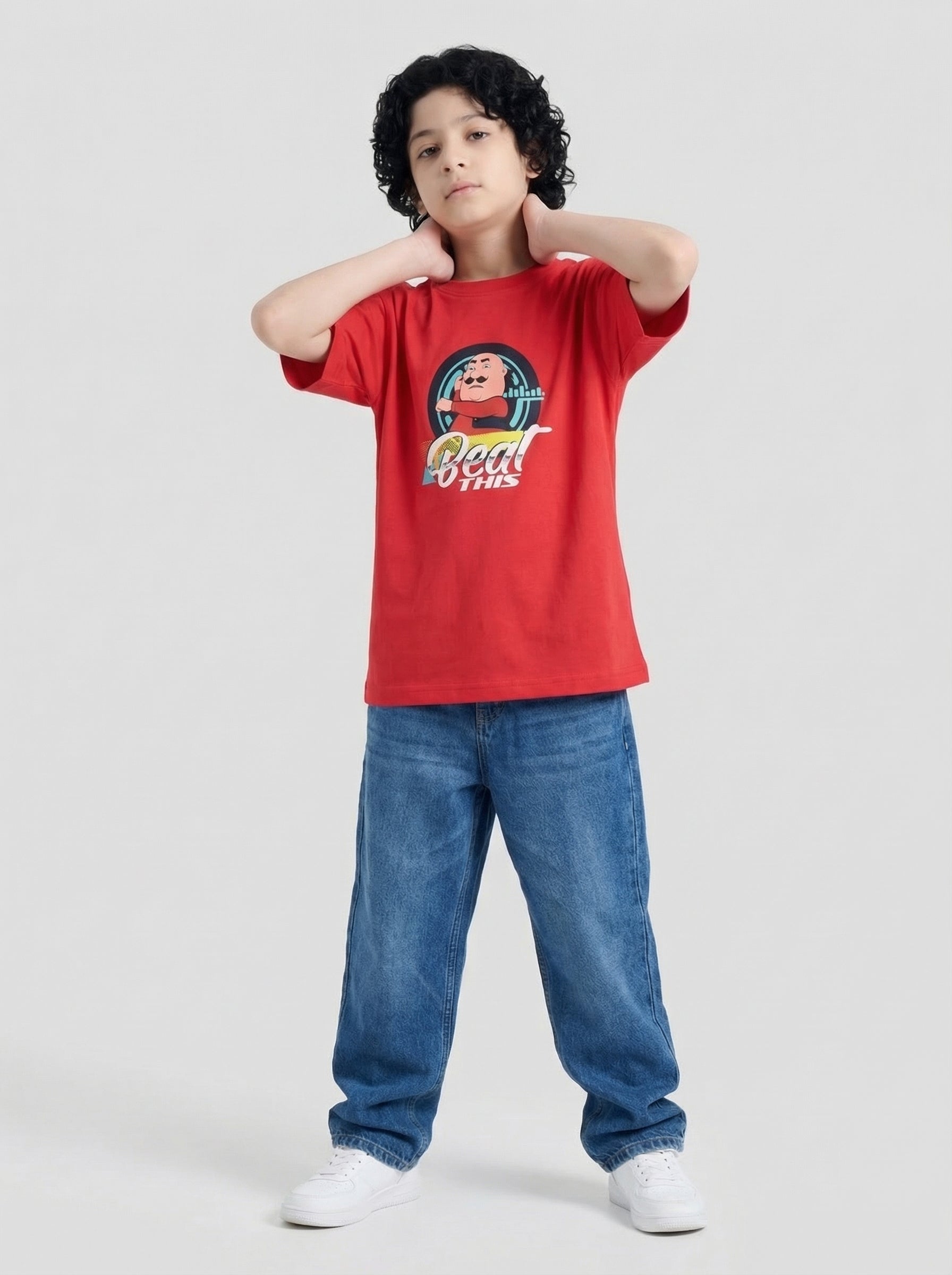 Beat This Swag Graphic Kids T-Shirt – Motu Patlu