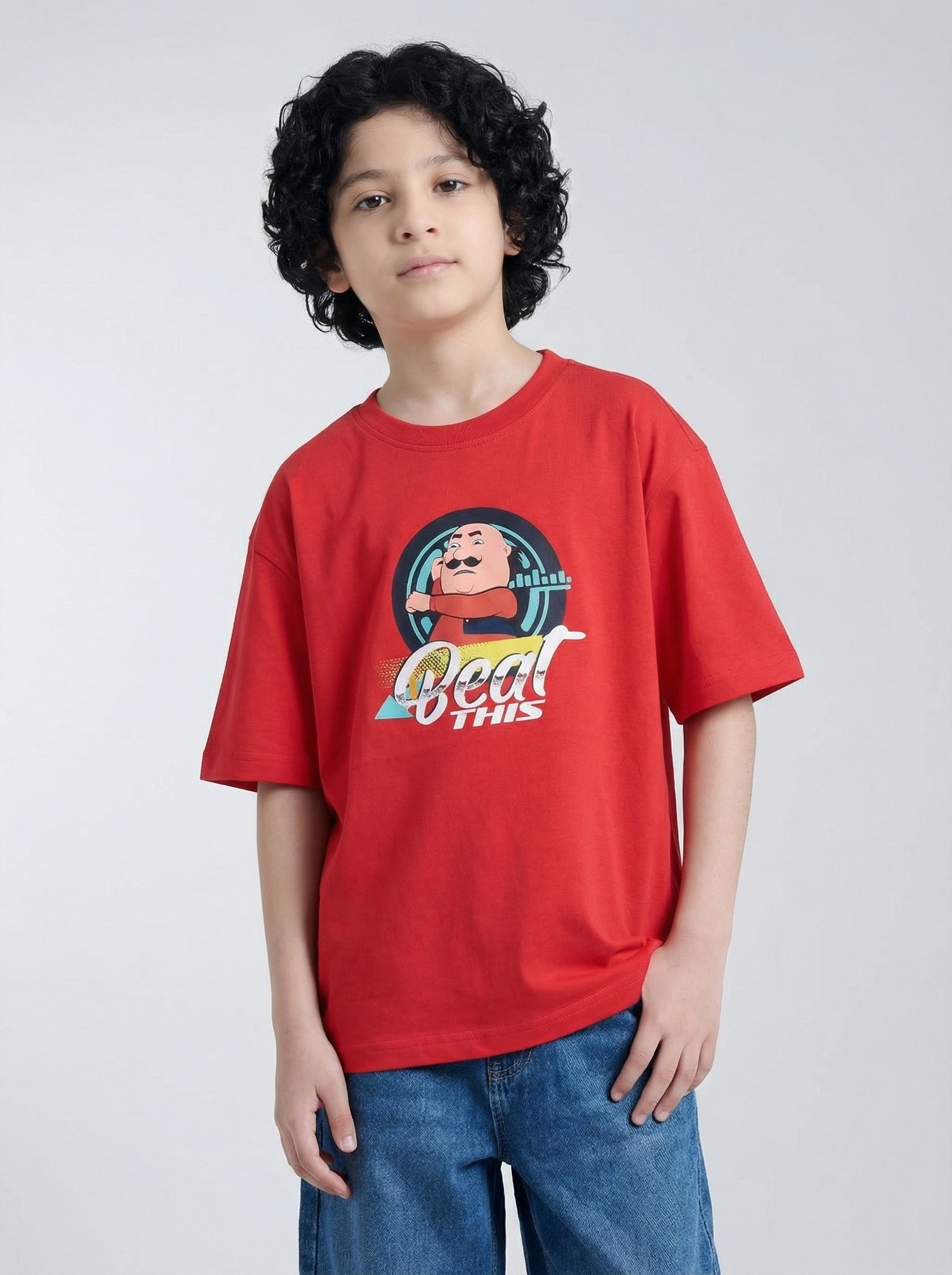 Beat This Swag Graphic Kids T-Shirt – Motu Patlu