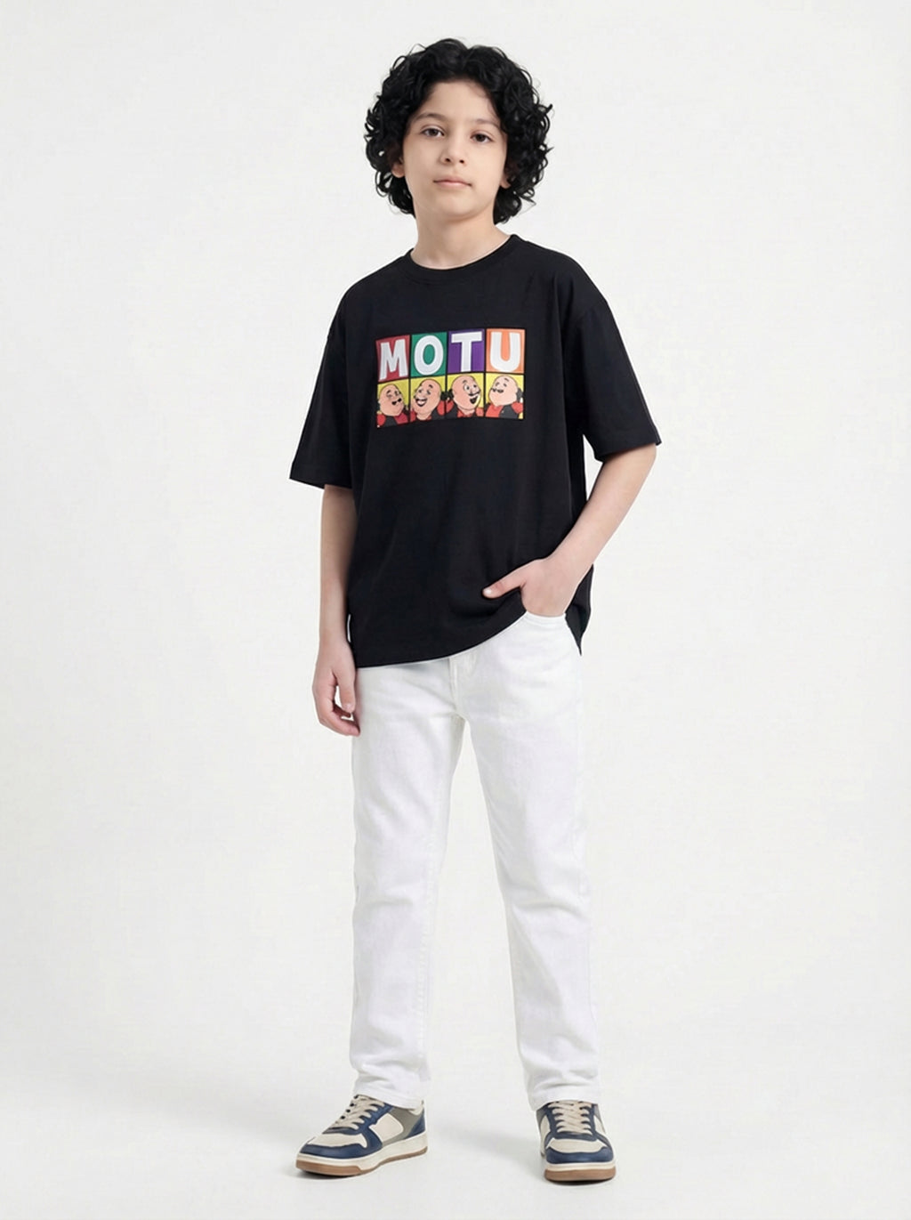 Motu Block Color Comic Kids T-Shirt – Motu Patlu