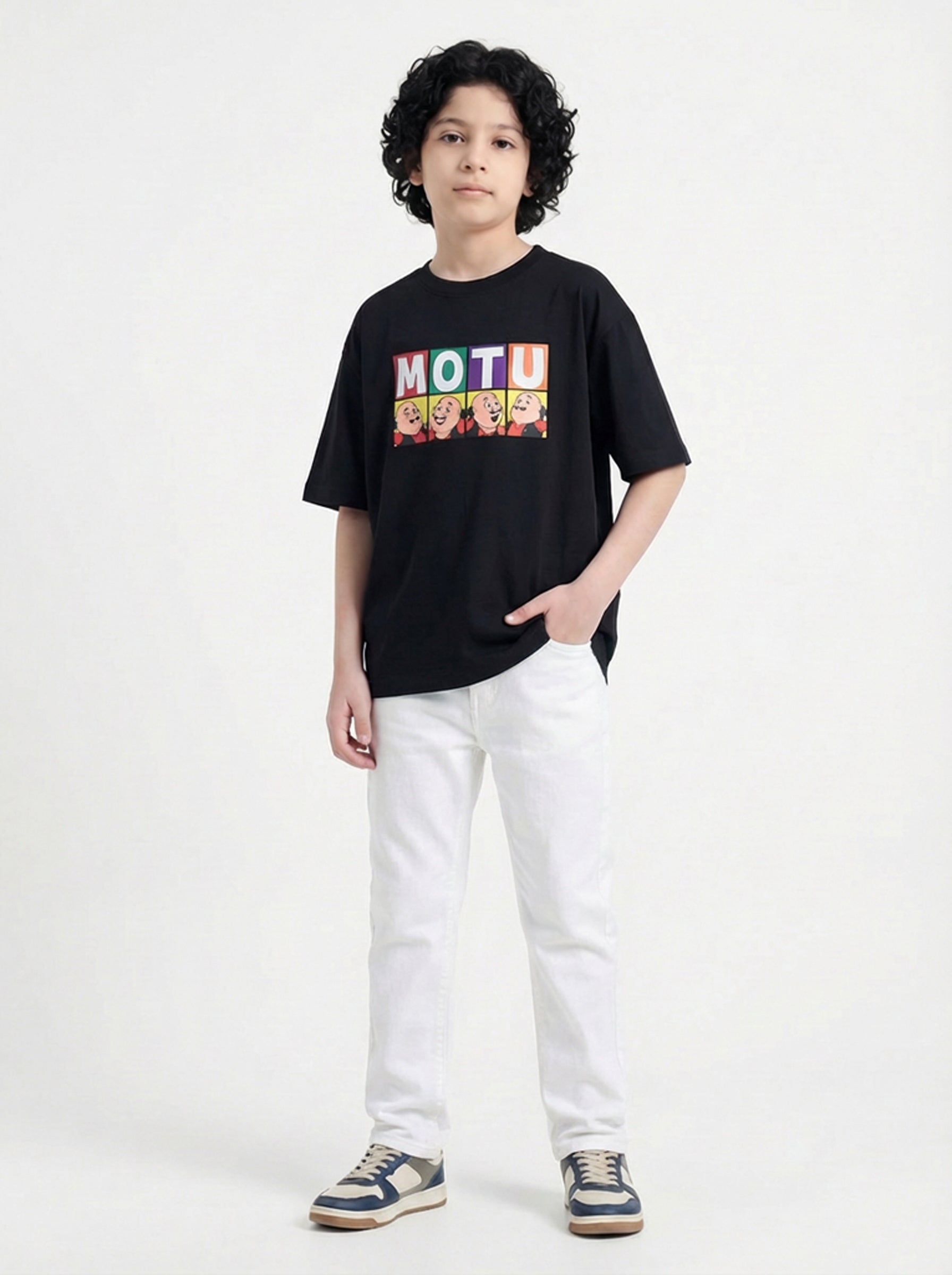 Motu Block Color Comic Kids T-Shirt – Motu Patlu