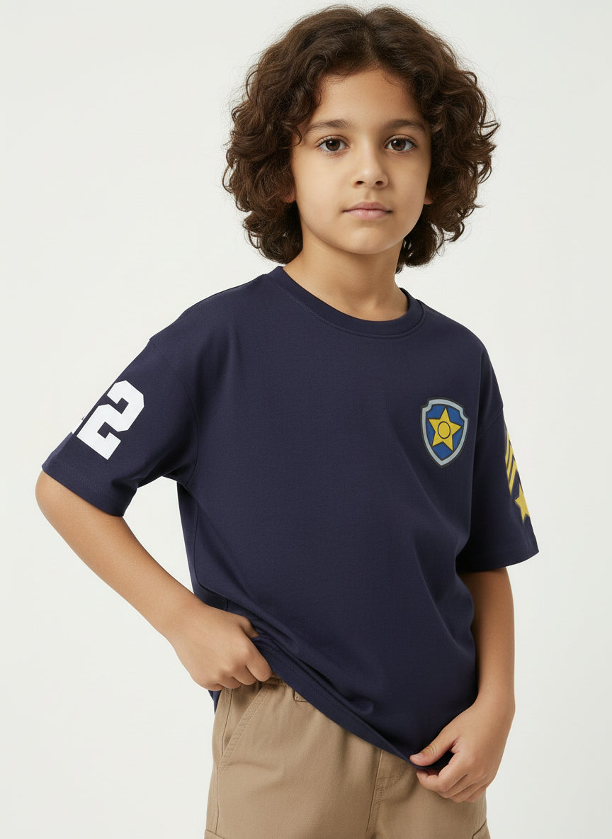 Paw Patrol Chase Printed Navy Blue Kids  T-Shirt