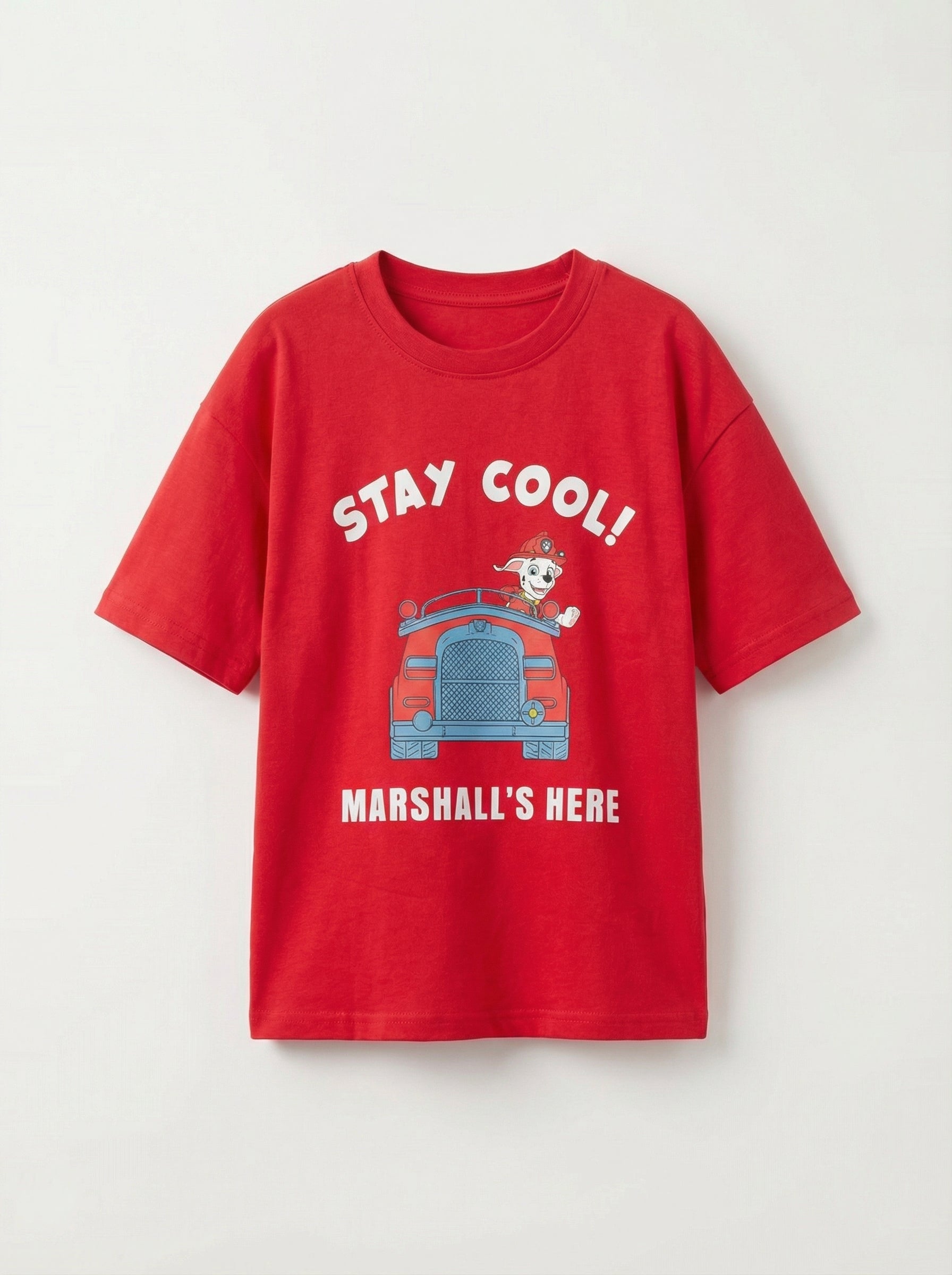 Paw Patrol Stay Cool Printed Red Kids Oversized T-Shirt
