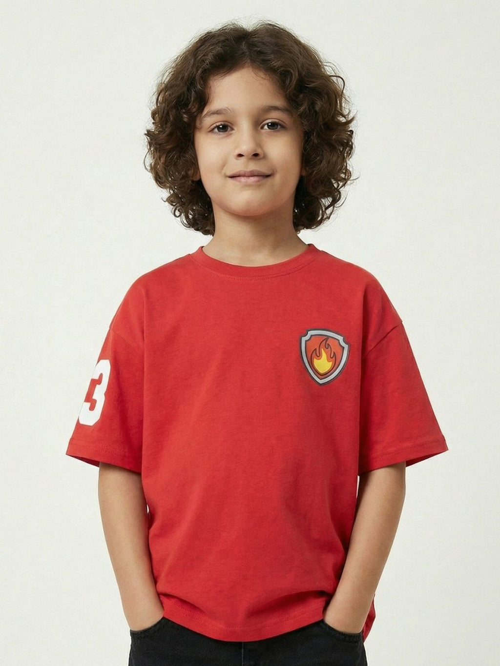 Paw Patrol Rescue Fire Marshall Red Kids  T-Shirt