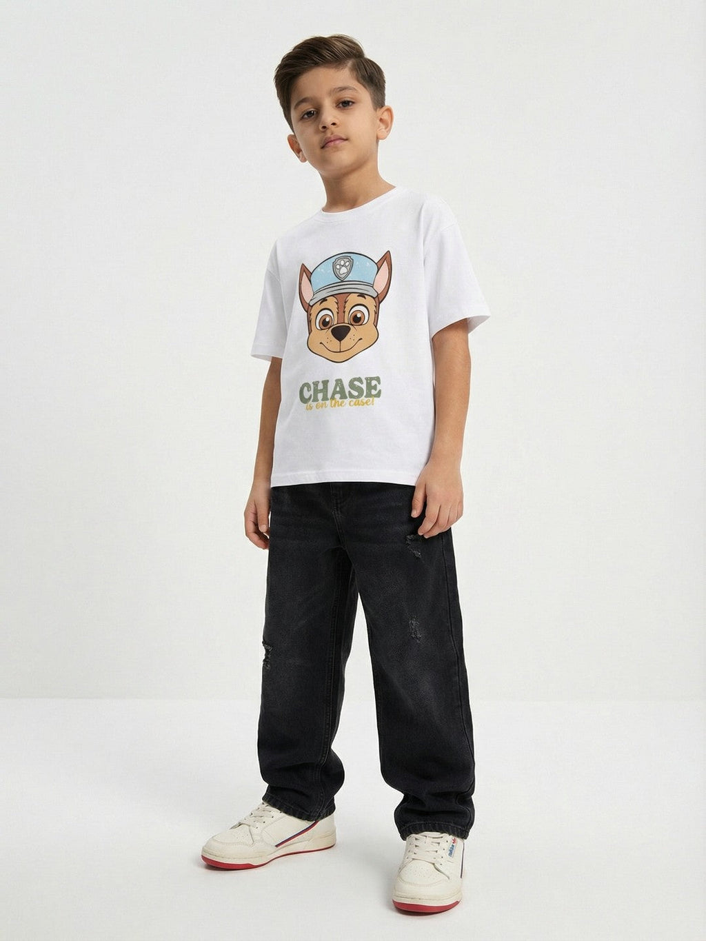 Paw Patrol Chase Character White Kids  T-Shirt