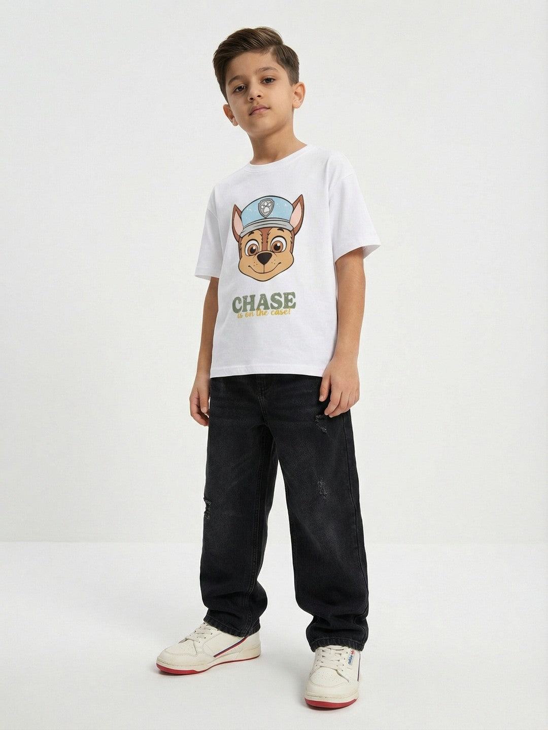 Paw Patrol Chase Character White Kids  T-Shirt
