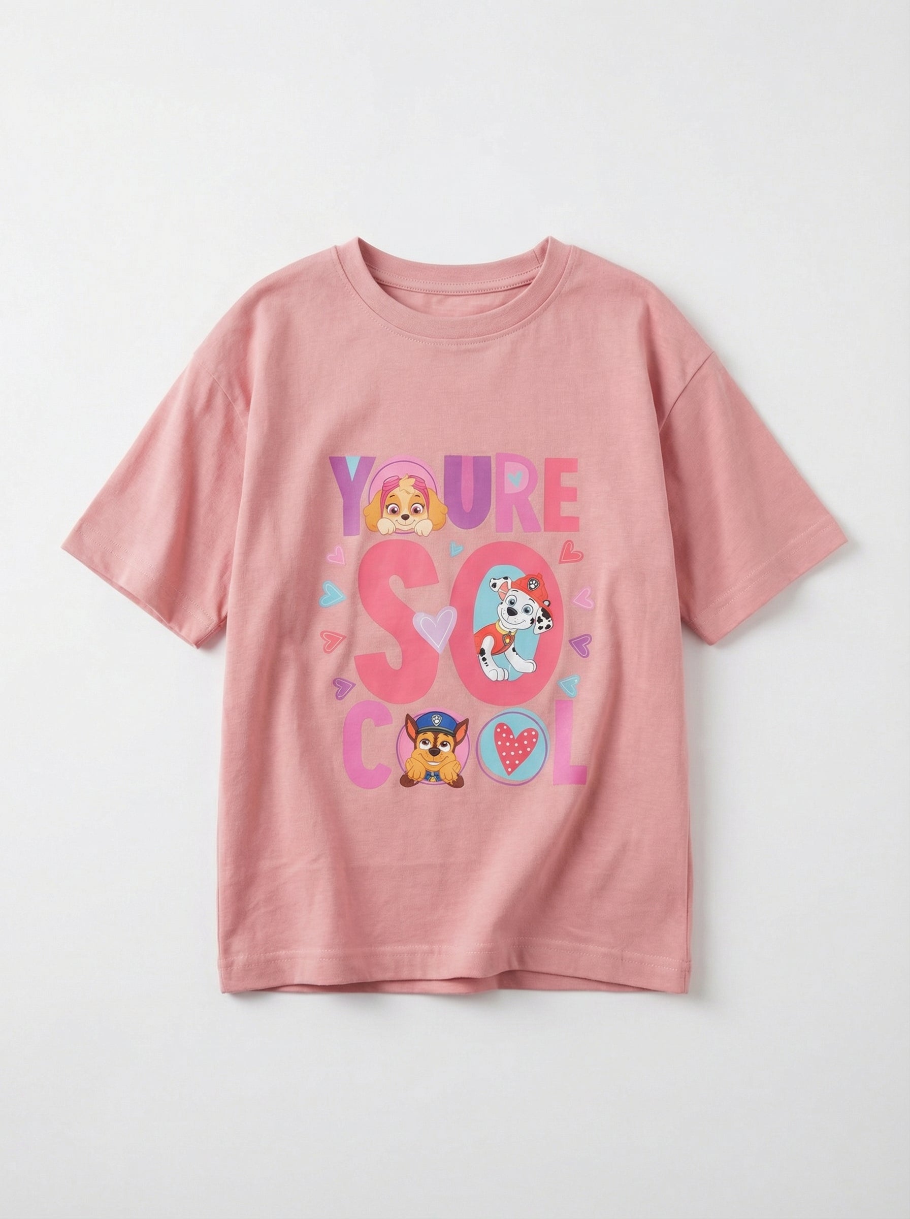 Paw Patrol Cute Graphic Pink Kids  T-Shirt
