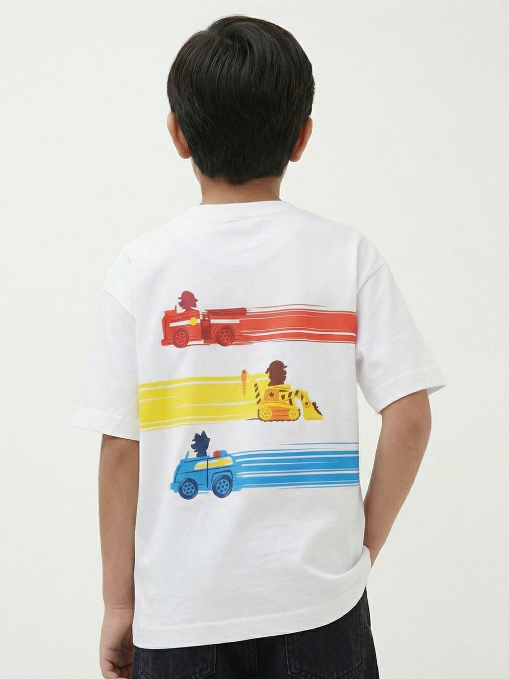 Paw Patrol Action Vehicles Graphic White Kids  T-Shirt