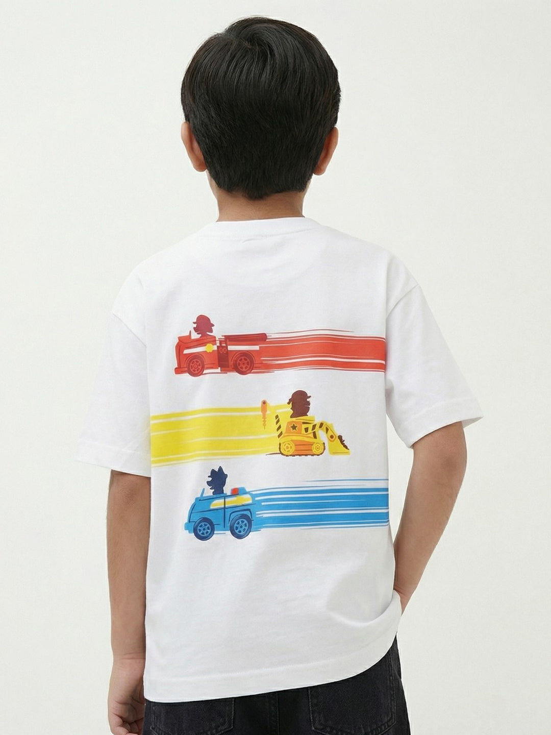 Paw Patrol Action Vehicles Graphic White Kids  T-Shirt