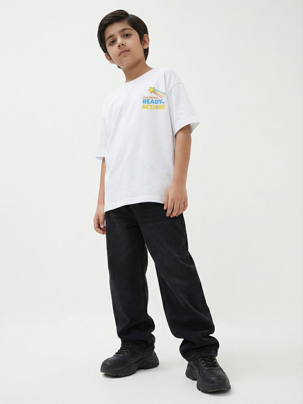 Paw Patrol Action Vehicles Graphic White Kids  T-Shirt