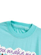 Aqua Blue Paw Patrol Chase & Marshall Smile Graphic Kids T-Shirt