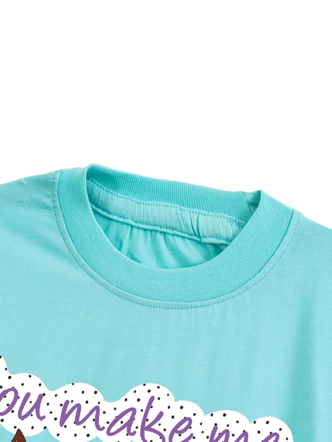 Aqua Blue Paw Patrol Chase & Marshall Smile Graphic Kids T-Shirt
