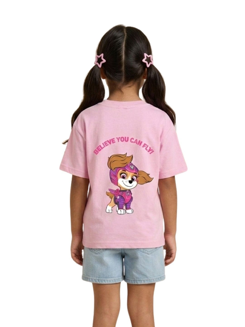 Pink Paw Patrol Skye Flying Hero Graphic Kids T-Shirt