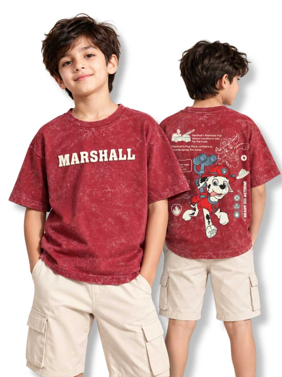 Marshall Logo Kids Boys Acid Wash T-Shirt – Paw Patrol©