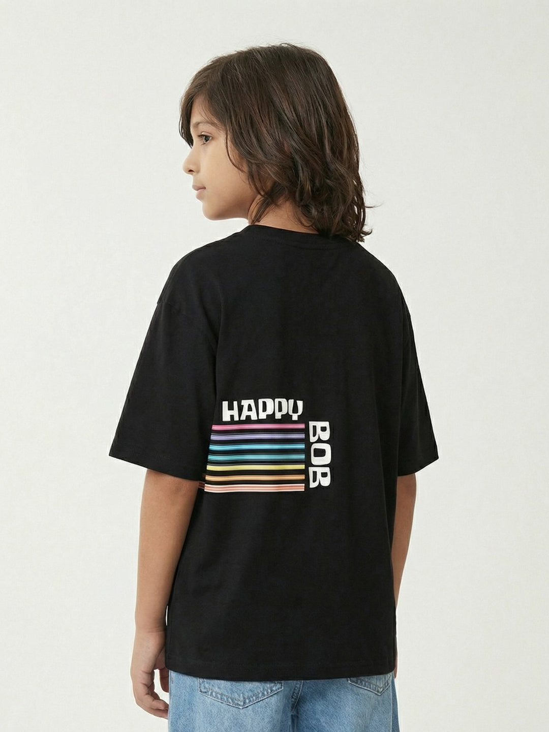 SpongeBob Neon Print Black Kids  T-Shirt