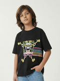SpongeBob Neon Print Black Kids  T-Shirt