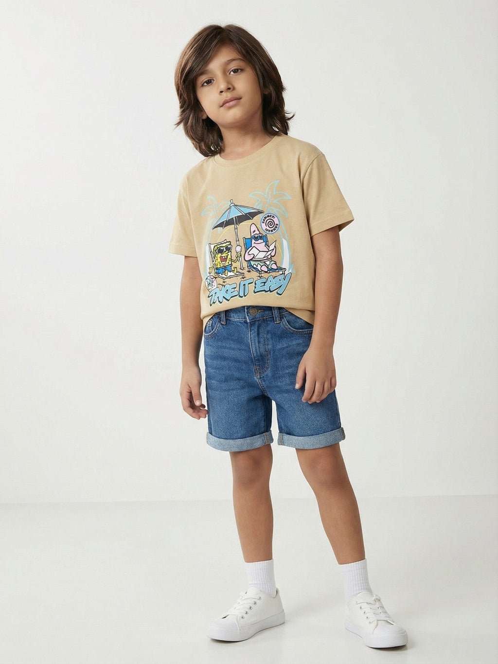 SpongeBob Summer Vibes Beige Kids  T-Shirt