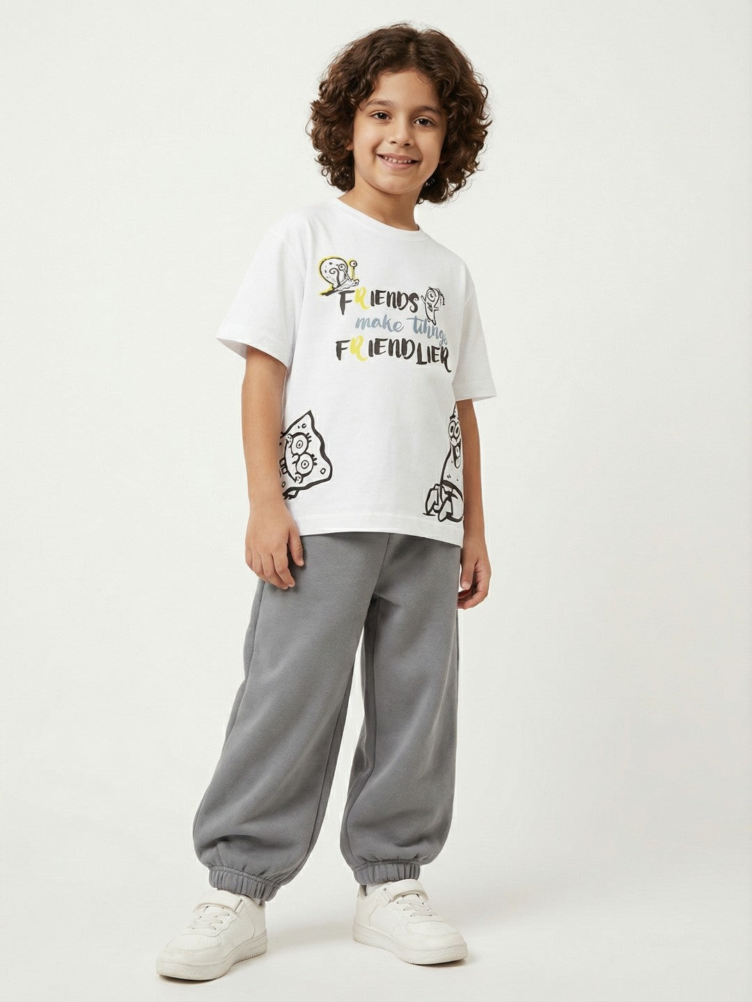 SpongeBob Friendship Vibes White Kids  T-Shirt