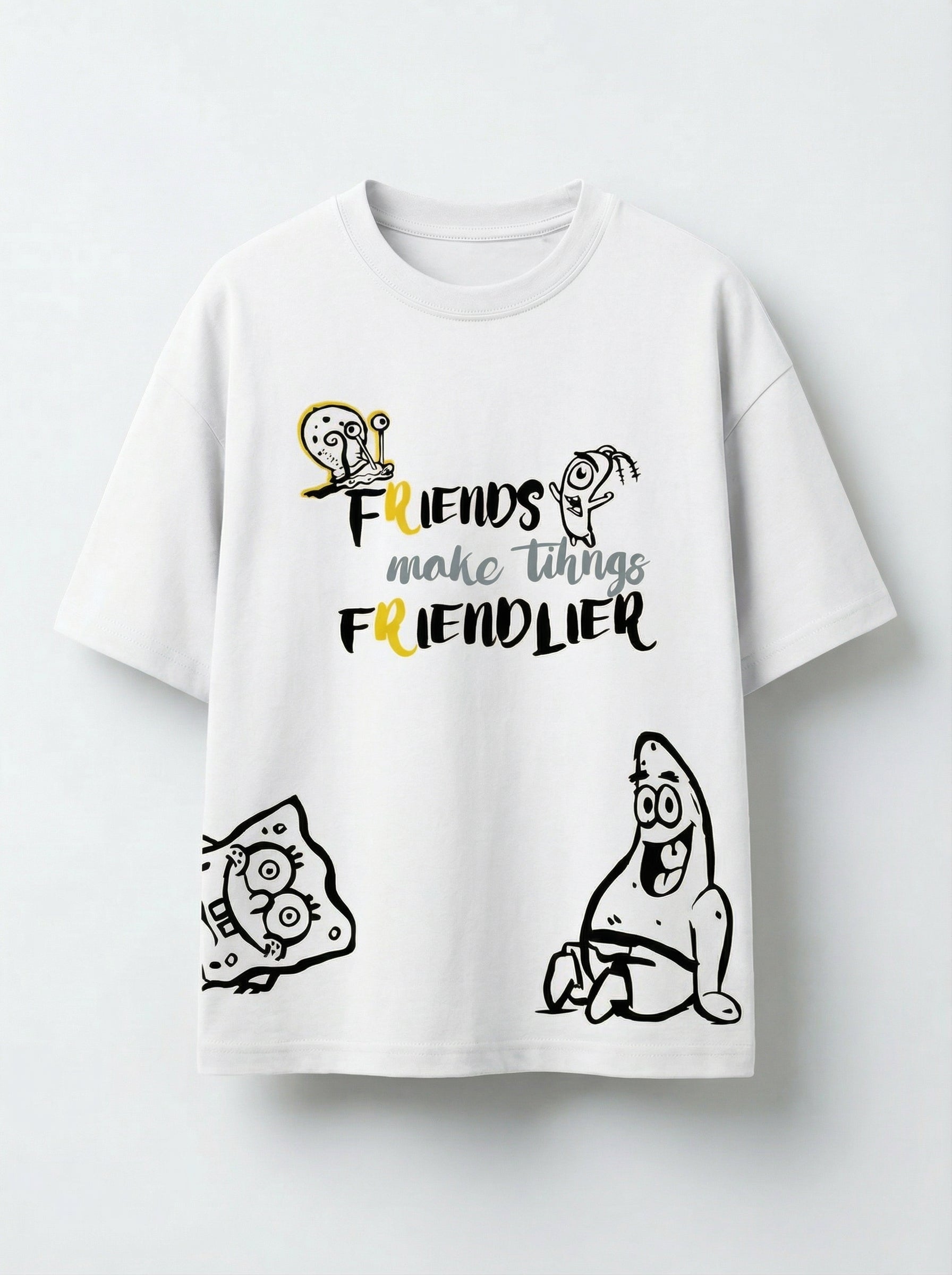 SpongeBob Friendship Vibes White Kids  T-Shirt