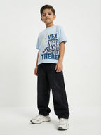 SpongeBob Fun Doodle Light Blue Kids  T-Shirt