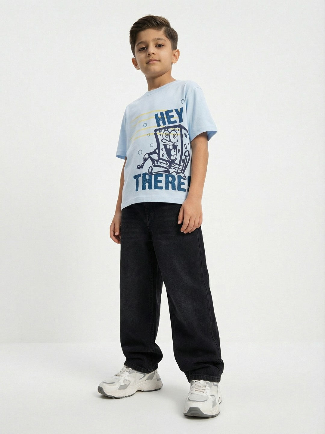 SpongeBob Fun Doodle Light Blue Kids  T-Shirt