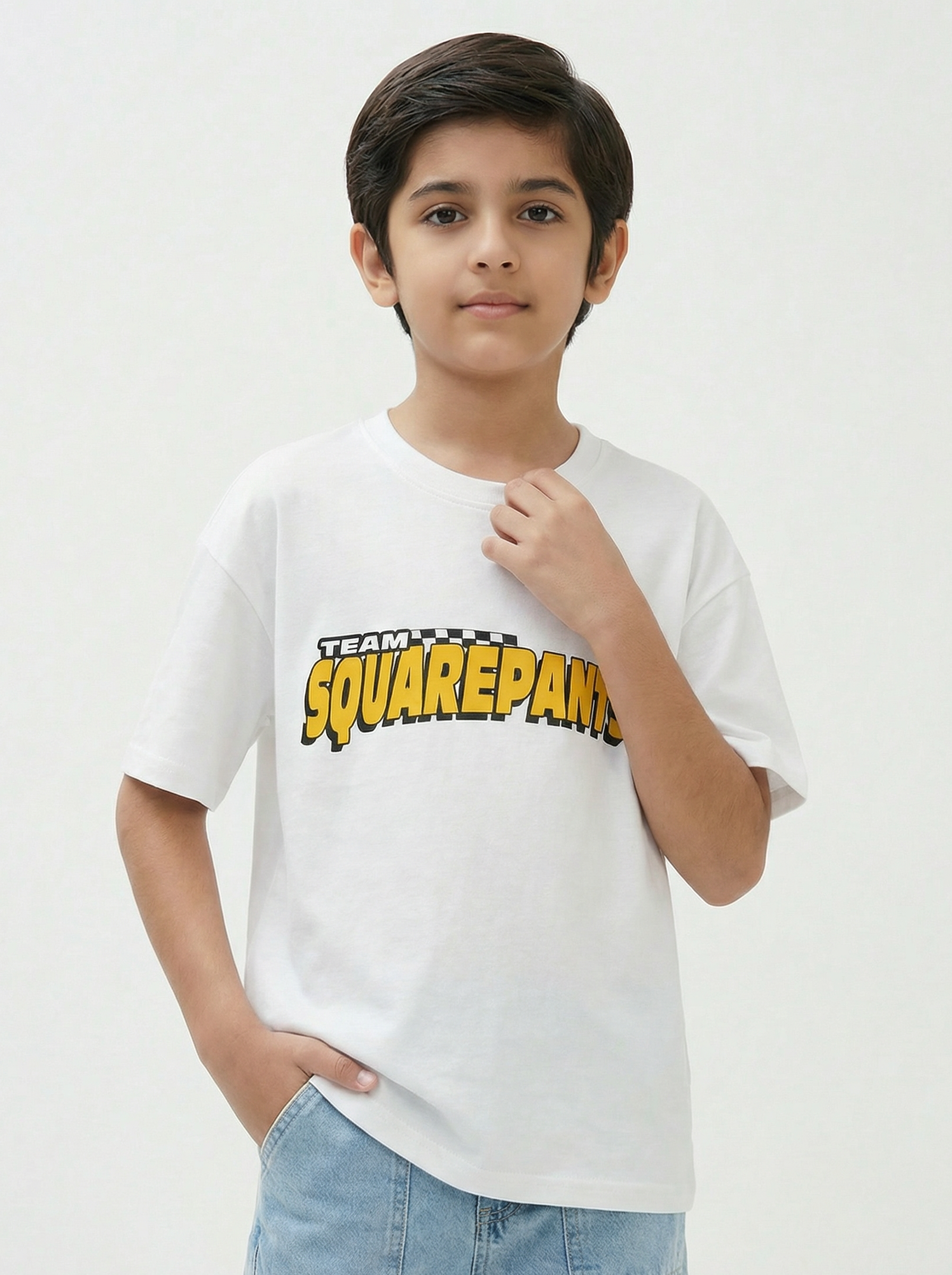 SpongeBob Cycling White Kids  T-Shirt