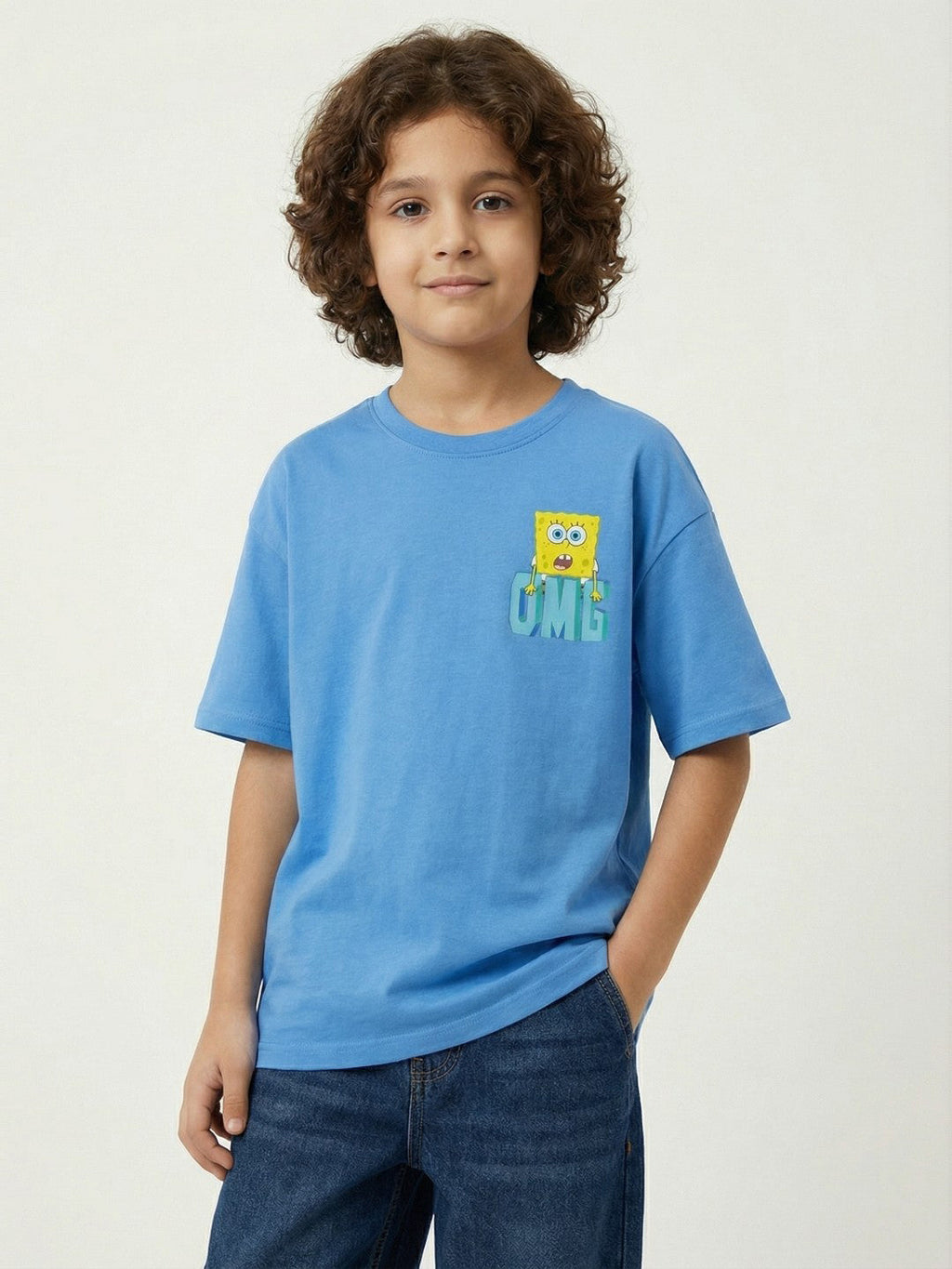 SpongeBob & Patrick OMG Blue Kids  T-Shirt
