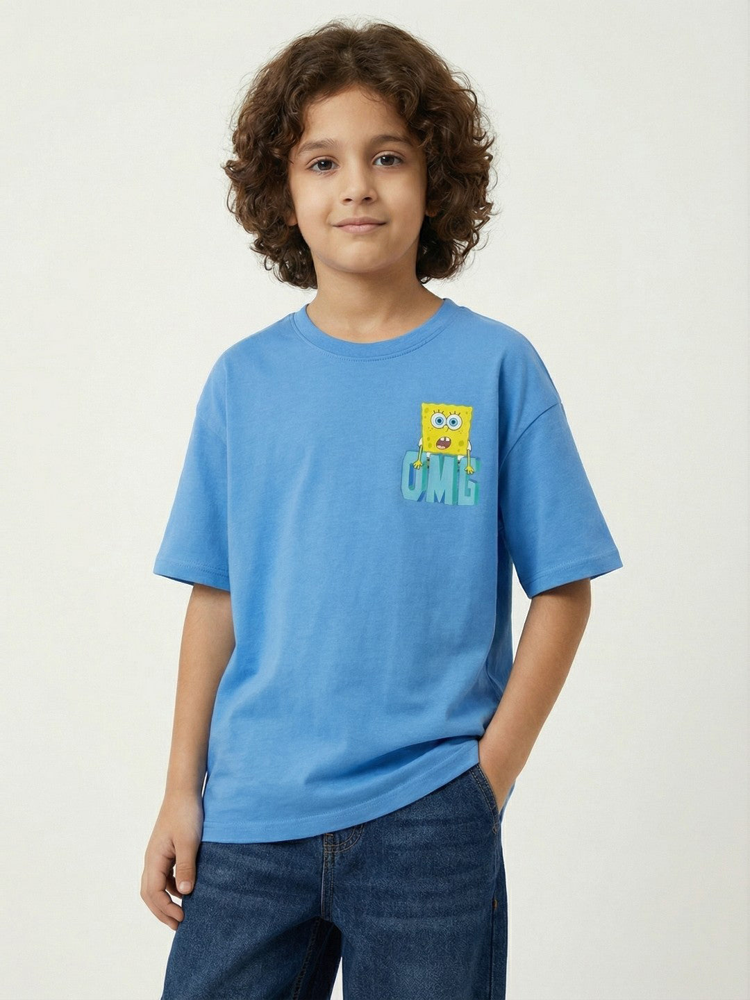 SpongeBob & Patrick OMG Blue Kids  T-Shirt