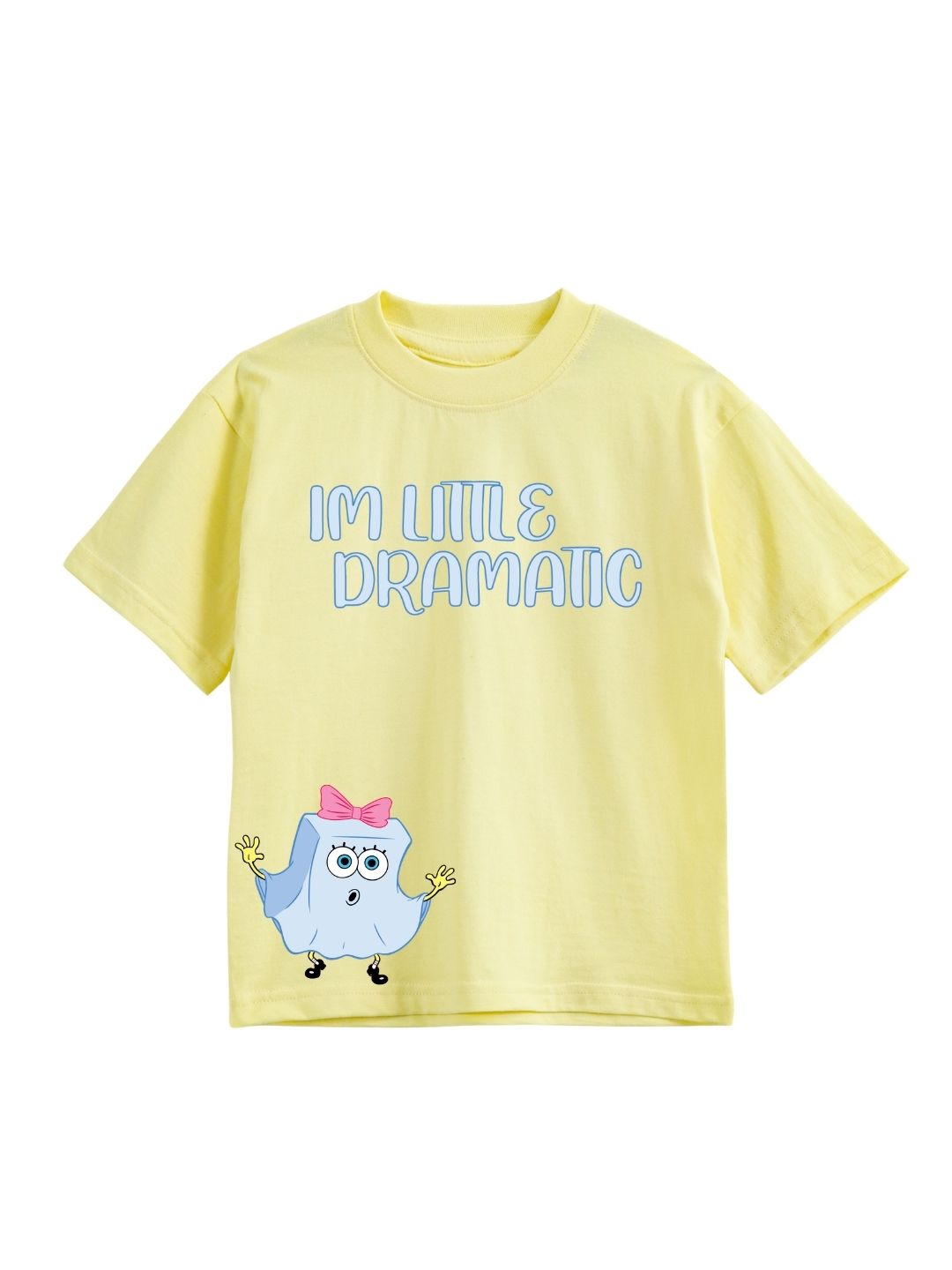 Pastel Yellow SpongeBob Little Dramatic Fun Graphic Kids T-Shirt
