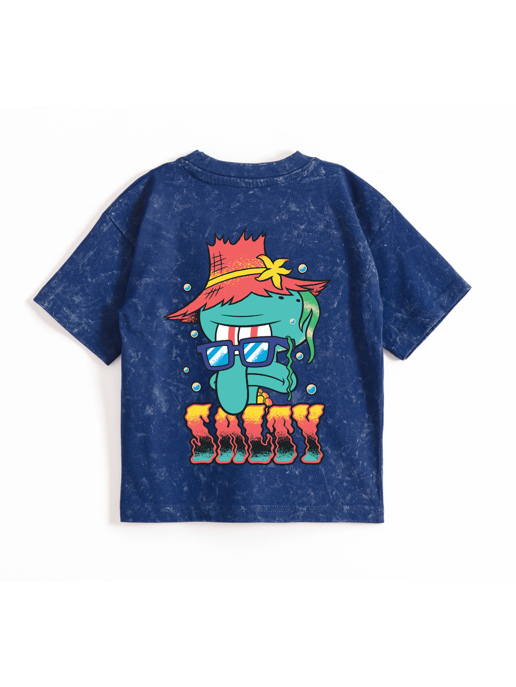 Salty Logo Kids Boys Acid Wash T-Shirt – SpongeBob©