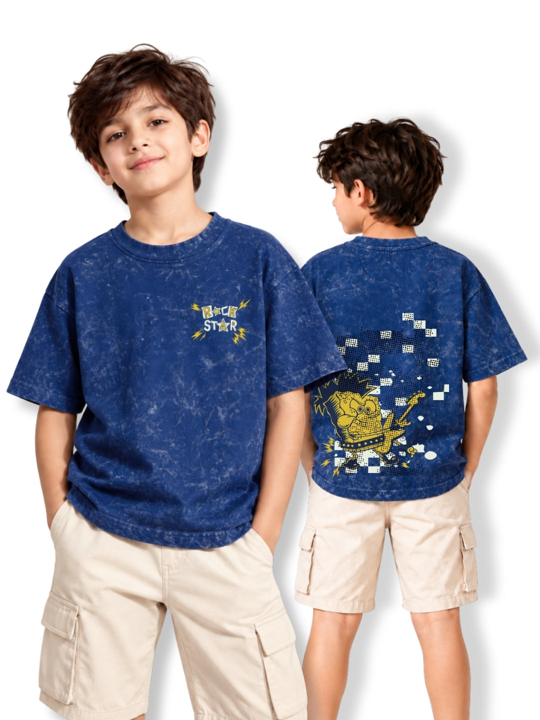 Rock Star Kids Boys Acid Wash T-Shirt – SpongeBob©
