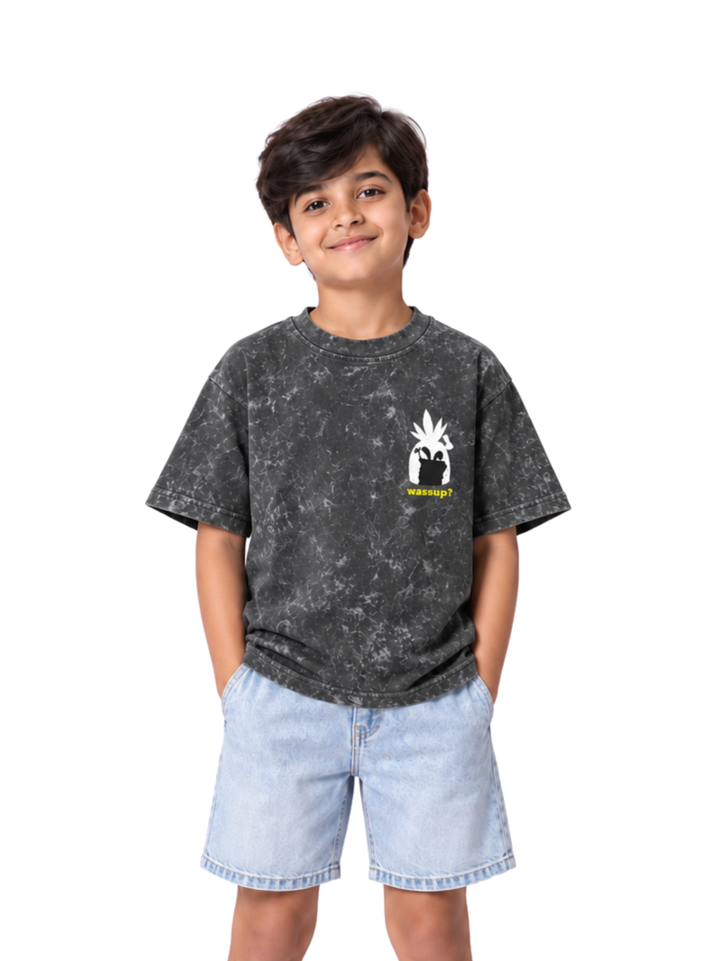 Wassup Pineapple Kids Boys Acid Wash T-Shirt – SpongeBob©