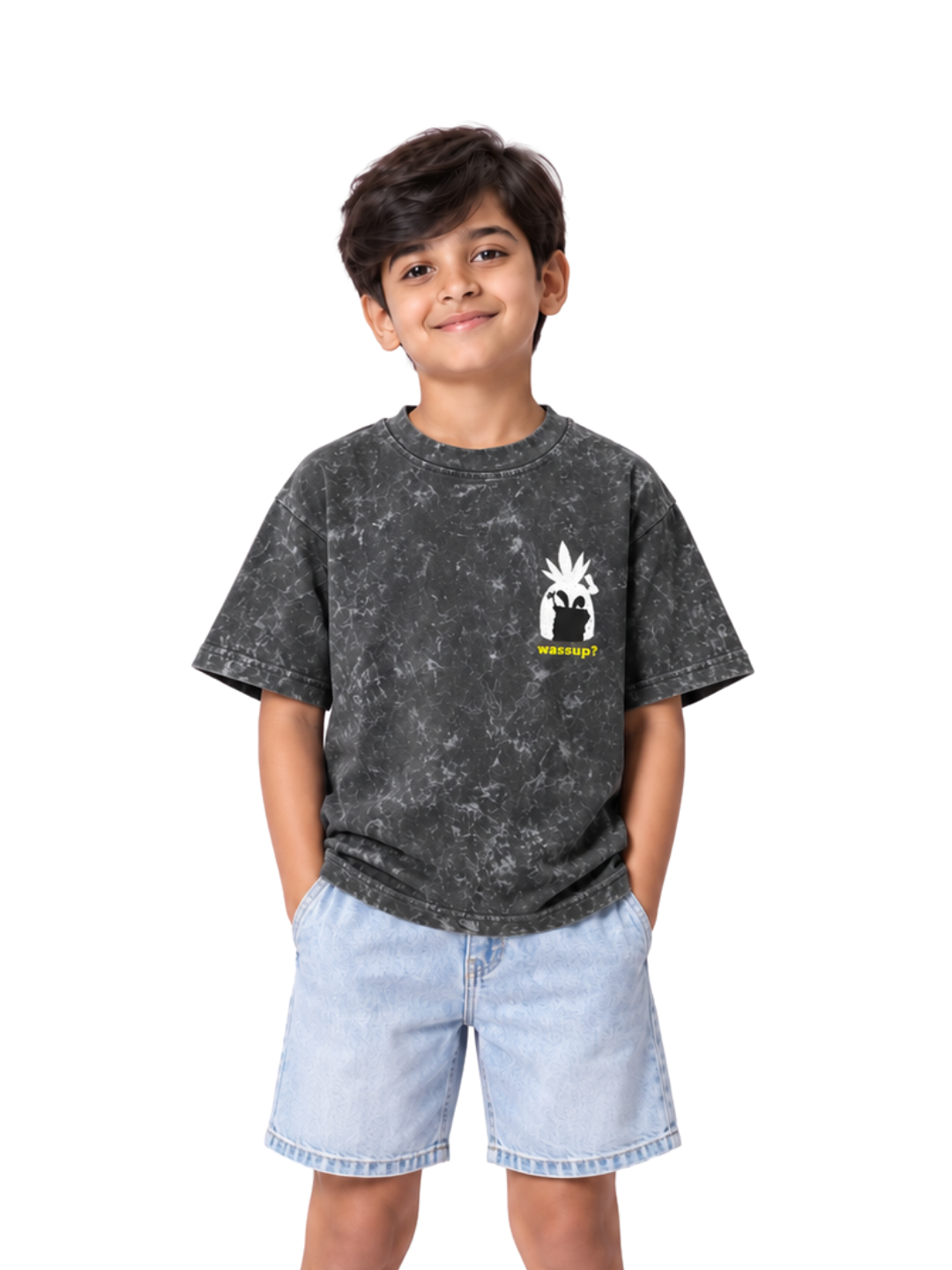 Wassup Pineapple Kids Boys Acid Wash T-Shirt – SpongeBob©