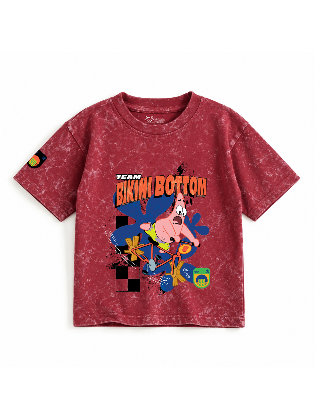 Team Bikini Bottom Patrick Kids Boys Acid Wash T-Shirt – SpongeBob©