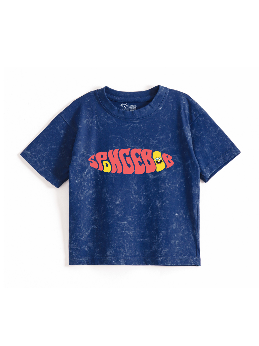 SpongeBob Retro Logo Kids Boys Acid Wash T-Shirt – SpongeBob©
