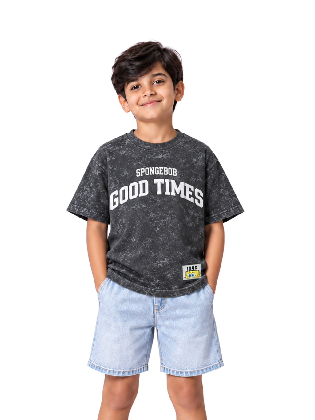 SpongeBob Good Times Kids Boys Acid Wash T-Shirt – SpongeBob©