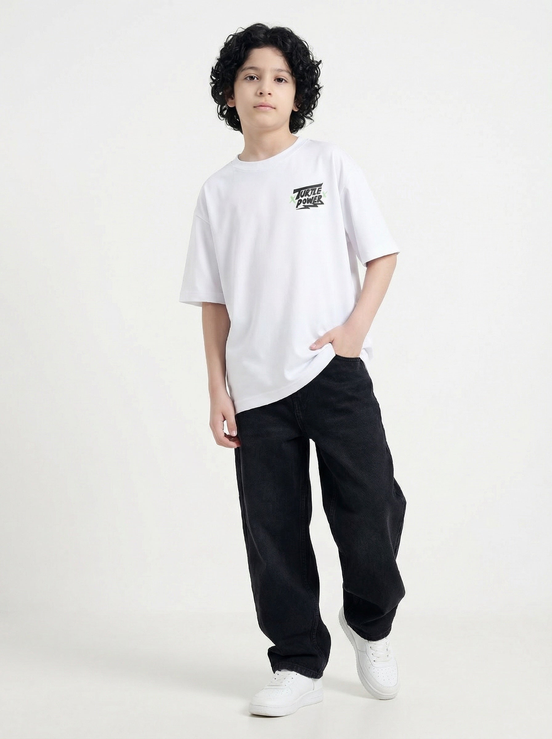 Neon Turtle Faces Street Graphic Kids T-Shirt – Ninja Turtles