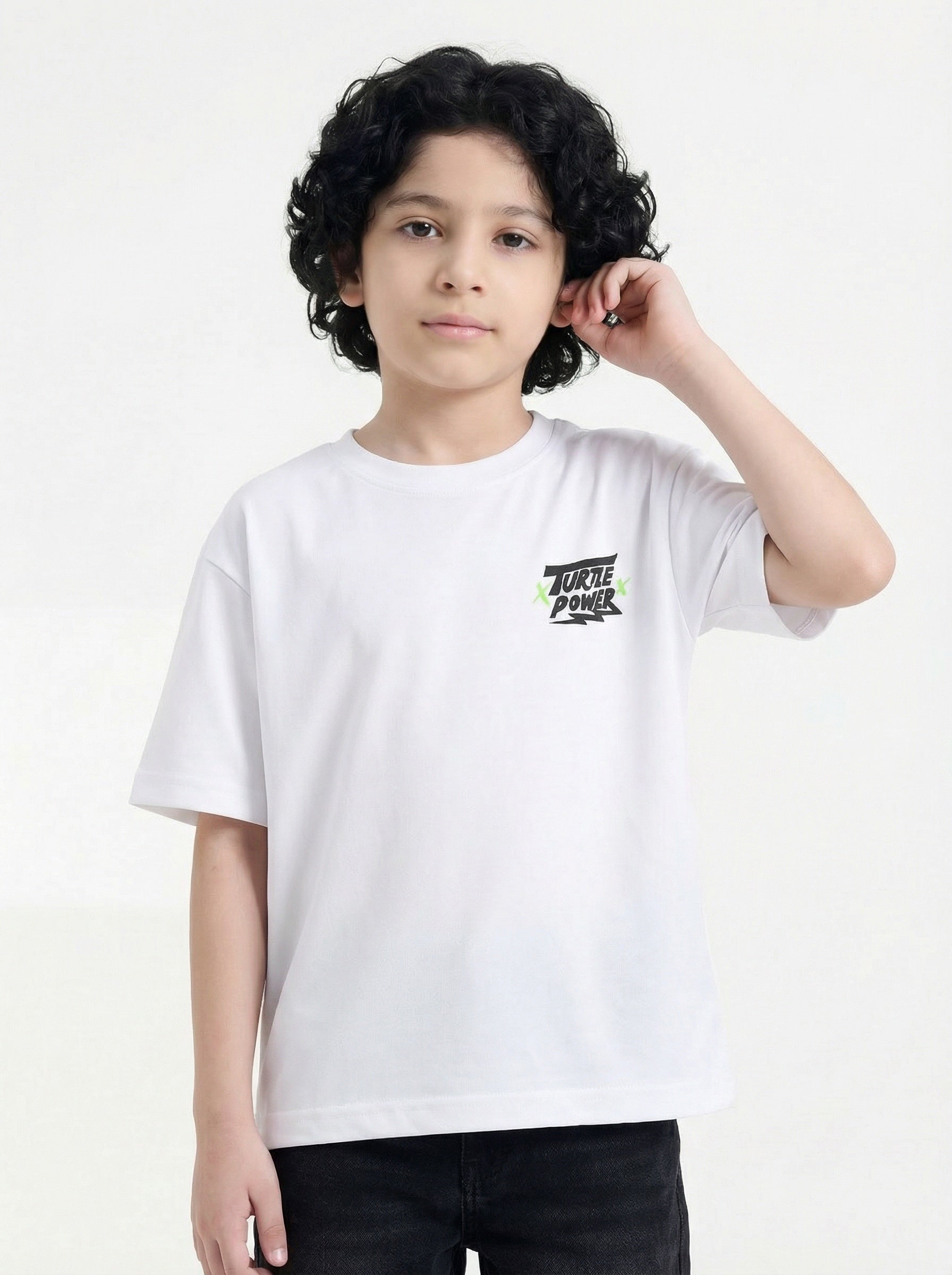 Neon Turtle Faces Street Graphic Kids T-Shirt – Ninja Turtles