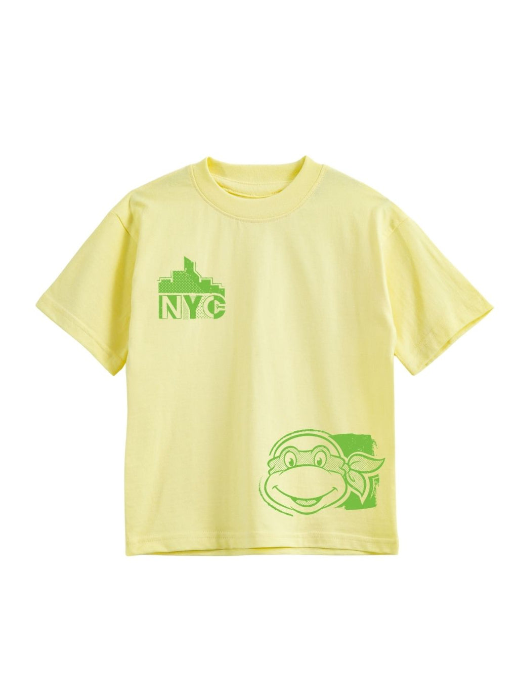 Yellow TMNT Michelangelo NYC Smiling Graphic Kids T-Shirt