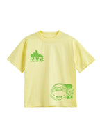 Yellow TMNT Michelangelo NYC Smiling Graphic Kids T-Shirt