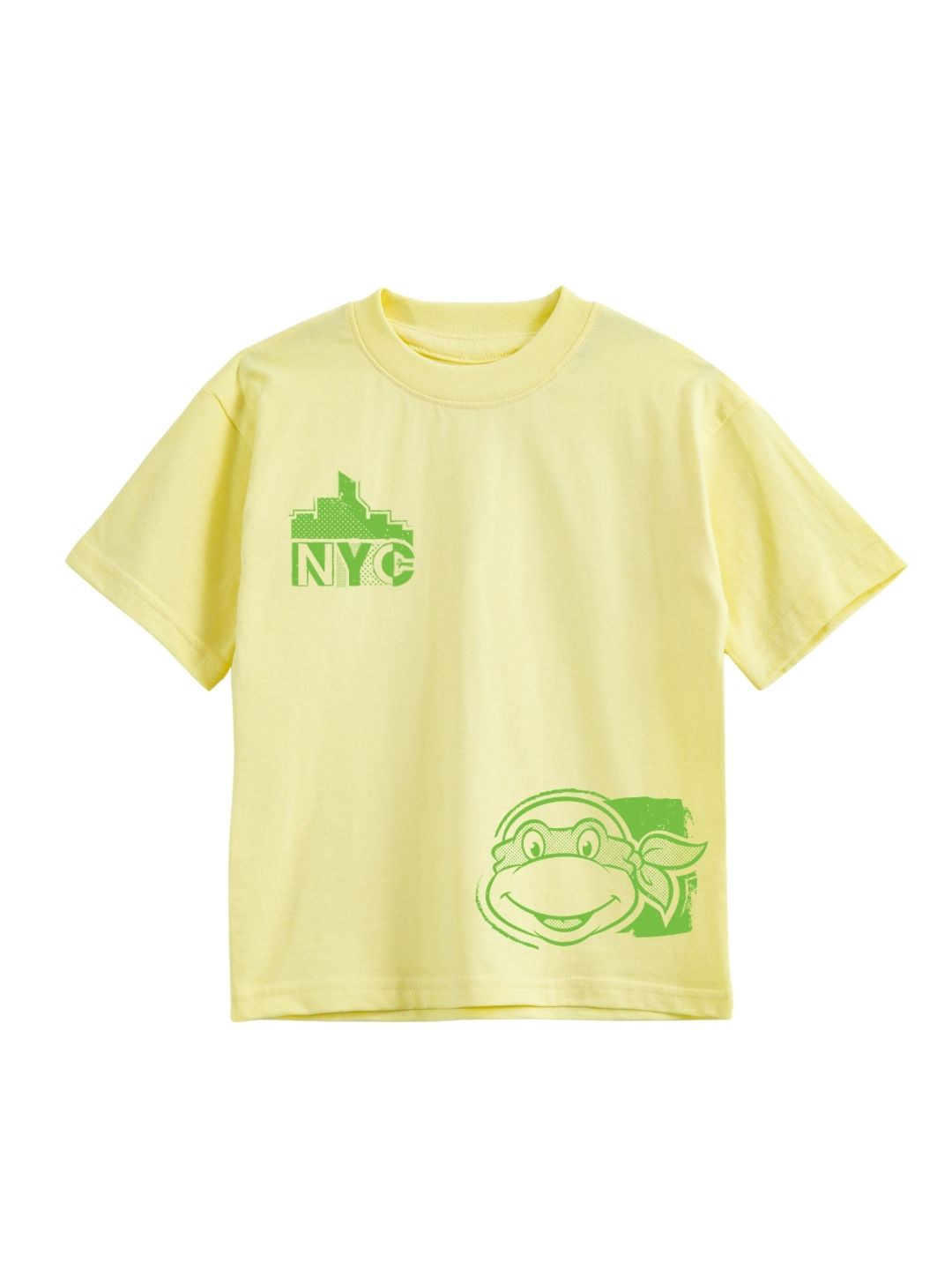 Yellow TMNT Michelangelo NYC Smiling Graphic Kids T-Shirt