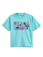 Aqua Blue TMNT Turtle Power Graphic Kids T-Shirt
