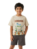 Beige TMNT Leonardo Sword Action Kids Co-Ord Set